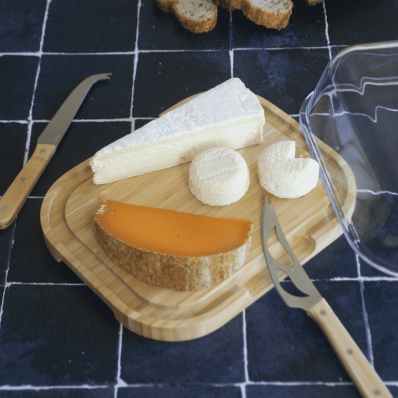 Boîte à Fromage en Verre et Bambou