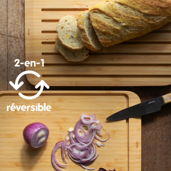 Reversible 2-in-1 Bamboo Cutting Board