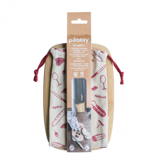 Aperitif-Set (Schneidebrett, Wurstmesser, Wursttasche)