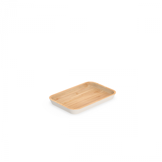 Bamboo tray with cream bevelled edges