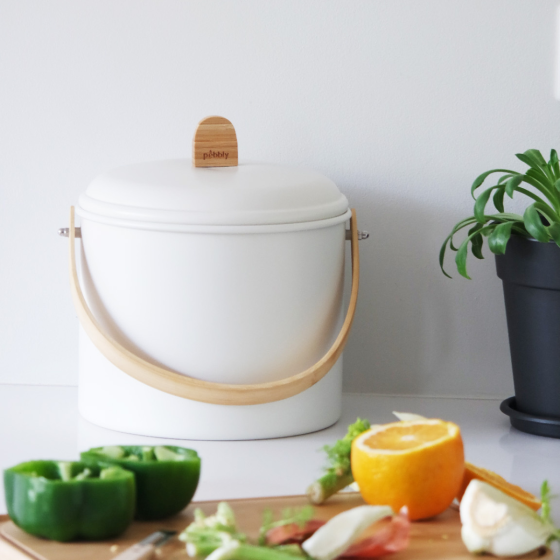 Seau à Compost d'intérieur en Acier avec Filtre Anti-Odeurs - 7 L