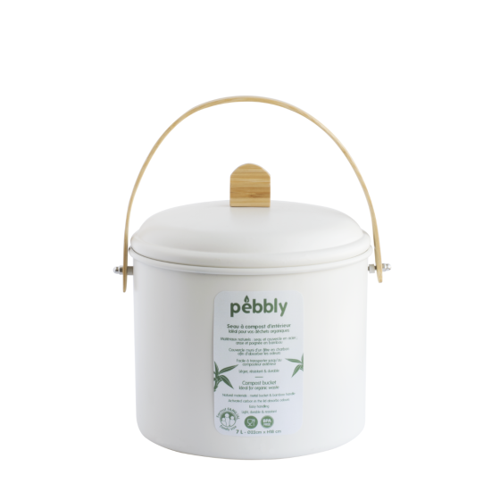 Seau à Compost d'intérieur en Acier avec Filtre Anti-Odeurs - 7 L
