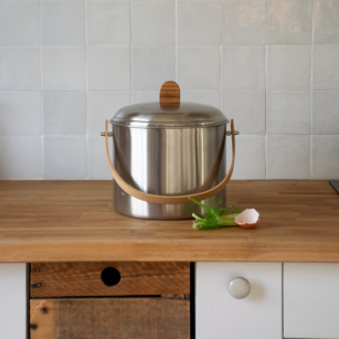 Seau à Compost d'intérieur en Inox avec Filtre Anti-Odeurs - 7 L