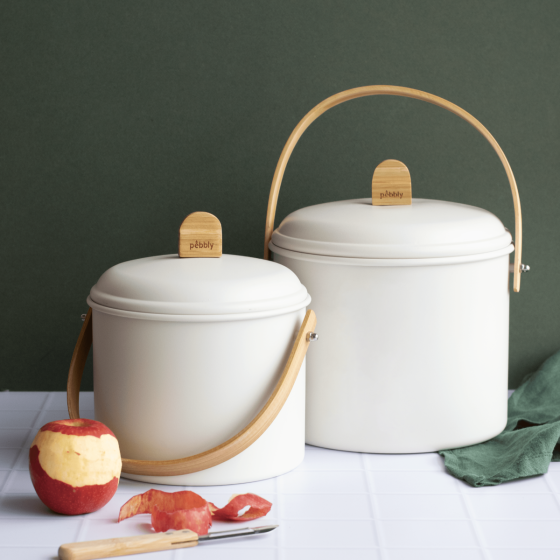 Indoor Steel Compost Bucket with Odor Filter - 3.5 L
