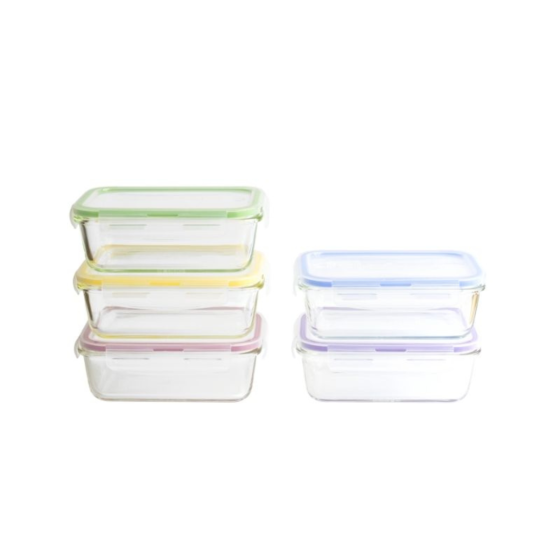Batch Cooking Set - 5Er-Set Rechteckiger Vorratsbehälter Aus Glas