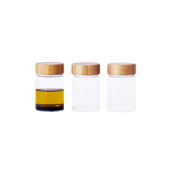 3Er-Set Runden Mini-Gläsern Aus Glas Und Bambus