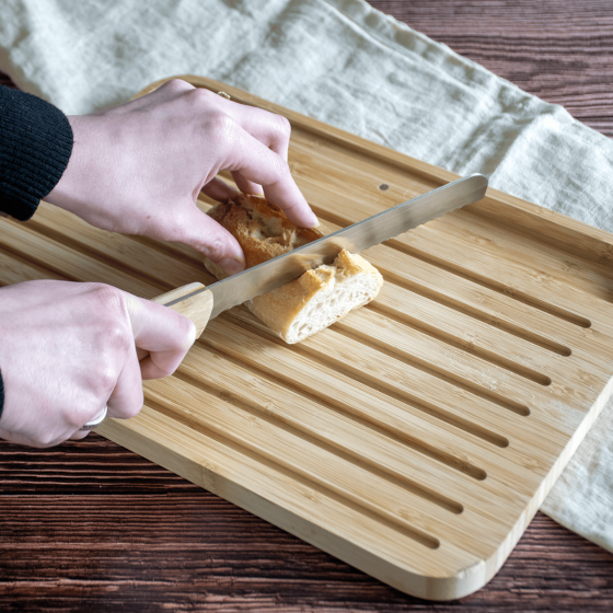 Brotschneidebrett Mit Brotmesser L