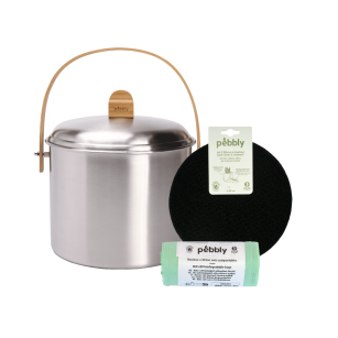 Coffret Compost : Seau (Inox 7L) + Filtres + Bio Sacs