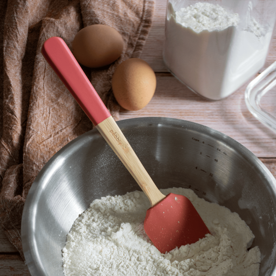 Silicone and Bamboo Spatula – 12 Colors