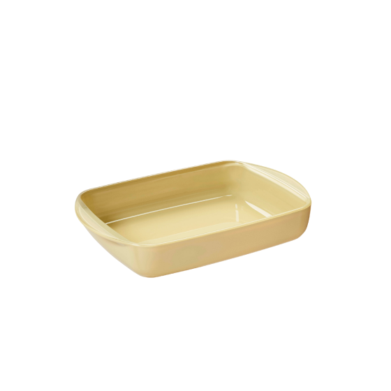 Rechteckige Glasbackform 1,6 L Mit Keramik-Effekt Und Glas- Und Silikondeckel – Creme