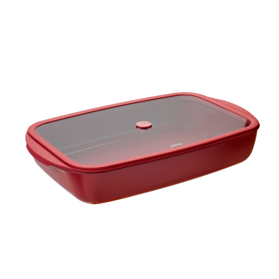 Plat à Four rectangulaire en Verre et son couvercle - 3,6 litres - 2 coloris