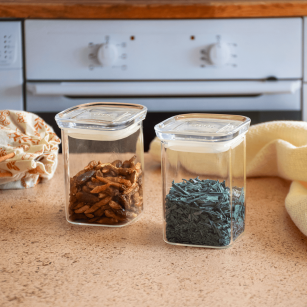 Set of 2 glass spice jars