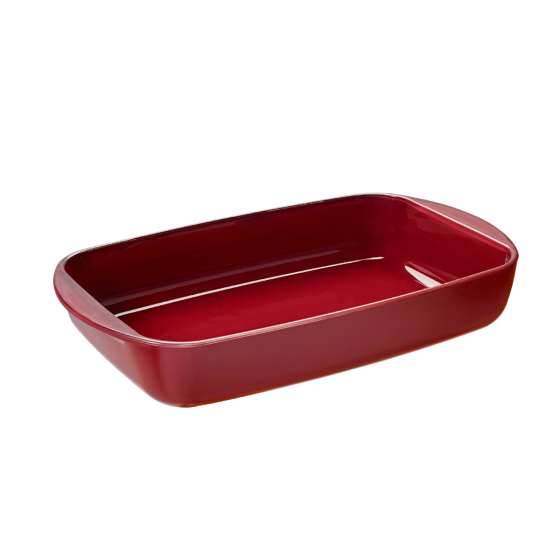3 Glas-Auflaufformen – Granatrot
