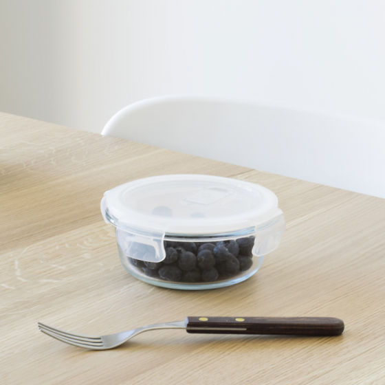2 runde Glasbehälter (400 und 950 ml)