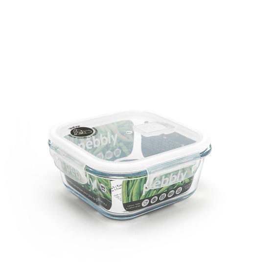 2 quadratische Glasbehälter (320 und 800 ml)