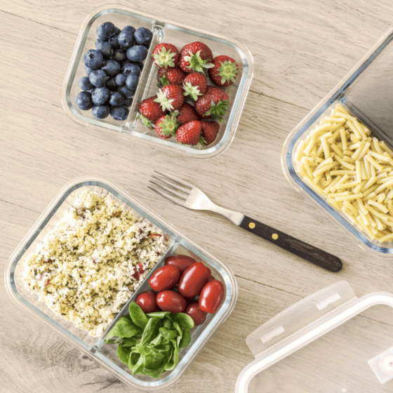 2 Boîtes en Verre Compartimentées (950 ml et 1.45 litres)