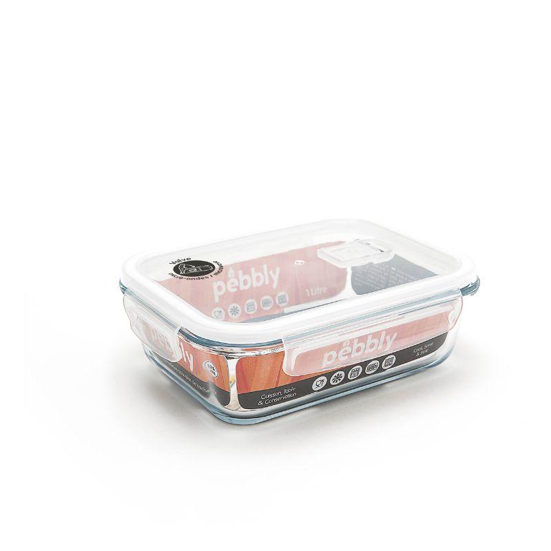 2 rectangular glass jars (1 and 1.2 litres)