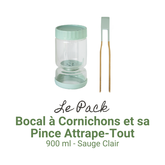Bocal à Cornichons en Verre & sa Pince