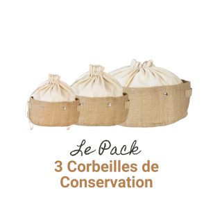 3 Corbeilles de Conservation en coton bio
