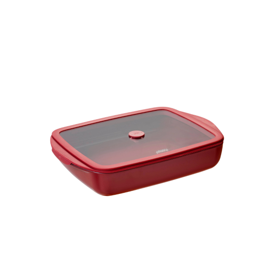 2 Glass Baking Dishes - Garnet Red