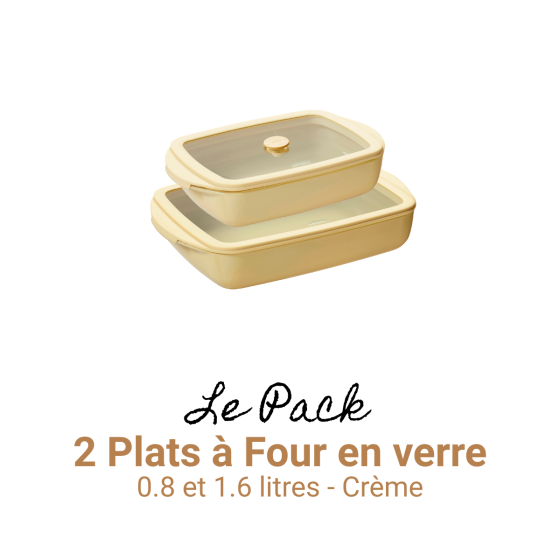 2 Glas-Auflaufformen – Creme