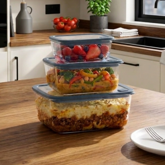Glass Cooking and Storage Set - 3 pieces